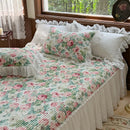 GobekUsa Lace Ruffles Bed Skirt Set with Pillowcases for 1.2-2M Beds