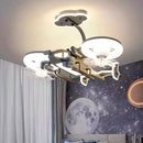 GobekUsa Kids Bedroom Ceiling Fan with Light, Remote Control - Modern LED Lamp