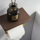 GobekUsa Brass & Wood Wall-mounted Toilet Paper Holder & Tissue Box Rack