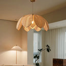 GobekUsa Handmade Rattan Petal Pendant Light with Chinese Style Design for Living & Dining Rooms