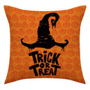 GobekUsa Halloween Pillowcase Set - Festive Sofa Cushion Covers with Pumpkin Cat Witch Hat Print.