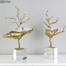 GobekUsa Golden Conch Metal Sculpture Decorative Figurine Artwork for Modern Home Decor