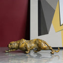 GobekUsa Leopard Resin Statue: Modern Africa Wildlife Panther Sculpture for Home & Office