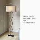 GobekUsa Hemp Rope Fabric Shade LED Floor Lamp for Nordic Retro Wabi Sabi Style