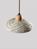 GobekUsa Cement Pendant Chandelier: Wabi-sabi Style Round Dining Table Lighting Fixture
