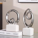 GobekUsa Gold Chain Abstract Ceramic Statue Desk Decoration Ornaments Sculpture Aesthetics