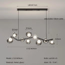 GobekUsa Glass Globe Black Led Pendant Chandelier - Nordic Style Dining Room Decor