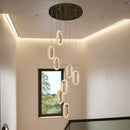 GobekUsa Gold Acrylic Chandelier LED Pendant Light Modern Staircase Bedroom Living Room Decor