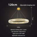 GobekUsa Gold Crystal Round Ring Chandeliers with LED Pendant Light for Ceiling Lighting