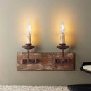 GobekUsa Country Retro Wall Light Solid Wood for Bedroom Living Room, Creative Lighting