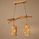 GobekUsa Bamboo Art Chandelier: Retro Korean Living Room Lights for Tea House & Restaurant