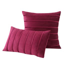 GobekUsa Blue Velvet Stripe Pillow Covers - 2Pcs Luxury Soft Cushion Cases for Couch