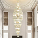 GobekUsa Crystal Duplex Chandelier: Luxe Hollow Design for Living Room, Staircase.