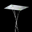 GobekUsa LED Shower Faucet Ceiling Mount Rainfall Waterfall Head Shower Set