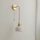 GobekUsa Ceramic Copper LED Wall Lamp with Pull Chain Switch for Modern Style Interiors