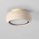 GobekUsa LED Yellow Travertine Flush Mount Ceiling Light Fixtures