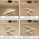 GobekUsa Gold Circle Rings Chandelier LED Pendant Light for Living Room, Kitchen, Dining Room