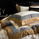 GobekUsa Luxe Egyptian Cotton Bedding Set - Full Queen King Duvet Cover Flat Sheet Pillowcases