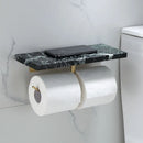 GobekUsa Brass Marble Toilet Paper Holder Nordic Brushed Gold Bathroom Tissue Shelf