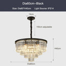 GobekUsa Black Gold Crystal Ceiling Chandelier: Modern LED Pendant Light for Luxe Living Spaces