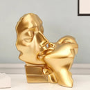 GobekUsa Abstract Gold Head Couple Sculpture, Wedding Gifts & Home Decor