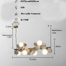 GobekUsa Gold Metal G9 LED Pendant Chandelier with Acrylic Flower Decor