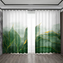 GobekUsa Green Turtle Leaf Curtains for Kitchen, Coffee Shop, Living Room - Stylish Home Decoration