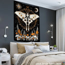 GobekUsa Celestial Moth Tapestry: Moon Phase Flower Mandala Wall Decor