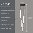 GobekUsa Loft Black Chandelier: Acrylic Villa Ceiling Lamp for Living Room & Staircase