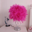 GobekUsa Crystal Feather LED Table Lamp for Bedroom, Study, & Living Room