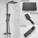 GobekUsa Black Brass Shower Faucet with 8" Rainfall Shower Head and Tub Spout