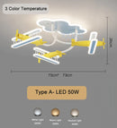 GobekUsa Cartoon Plane Chandelier Light Kids Room Ceiling Lamp Remote Control