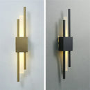 GobekUsa Black & Gold Acrylic Pipe Wall Lamp, Modern LED Room Decor Sconce