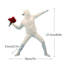 GobekUsa Banksy Sculpture Collection: Flower Thrower & Balloon Girl Figurines for Home & Office