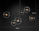 GobekUsa Black Gold Glass LED Chandelier for Living Room Bedroom Restaurant
