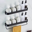 GobekUsa Alumium Bathroom Shelf with Towel Bar and Corner Storage Shelf