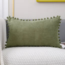 GobekUsa Beige Pompom Decorative Pillow Cover Set - Premium Quality Home Sofa Decor