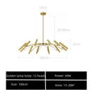 GobekUsa Black Sputnik Chandelier: Nordic Design, Adjustable Lighting for Home Décor