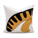 GobekUsa Cartoon Tiger Embroidered Cotton Pillow Cover for Bedroom