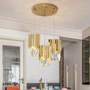 GobekUsa Gold K9 Crystal LED Chandelier for Living Room Kitchen Dining Bedroom