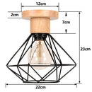 GobekUsa Industrial LED Ceiling Light: Modern Retro Loft Plafonniers for Living Room Kitchen Cage Home Decor