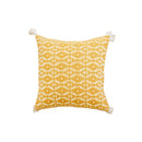 GobekUsa Geometric Tufted Cushion Cover with Crochet Tassels - Nordic Yellow Striped Pillow Cover