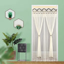 GobekUsa Lace Embroider Anti-Mosquito Net Door Curtains - Pleated Design for Light and Air Flow