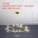 GobekUsa Clear Glass LED Chandelier: Modern Nordic Hall Parlor Lighting Fixture