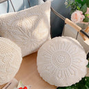 GobekUsa Crochet Cushion Cover Handmade Woven Pillow Case 40*40cm Square Circular Decorative Pillows