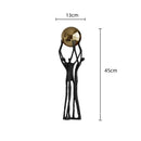 GobekUsa Human Figure Sculpture Golden Ball Holder Metal Figurine Home Decor