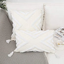 GobekUsa Bohemian Chenille Pillowcase Geometric Pattern Tufted Tassel Sofa Cushions