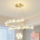 GobekUsa Crystal Flower Gold Ceiling Chandelier: Modern Luxury Nordic Living Room Light