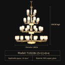 GobekUsa Luxe Jade Chandelier for Living Room, Villa, and Duplex Hall