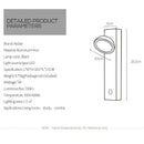 GobekUsa Dimmable LED Wall Lamp 5W, Adjustable Angle, Touch Switch, 3-CCT Rotation